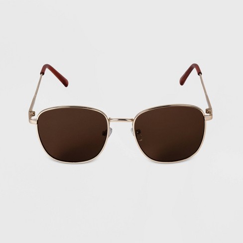 Men's Rectangle Square Metal Sunglasses - Goodfellow & Co™ Gold : Target