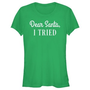 Juniors Womens Lost Gods Dear Santa, I Tried T-Shirt - 1 of 4