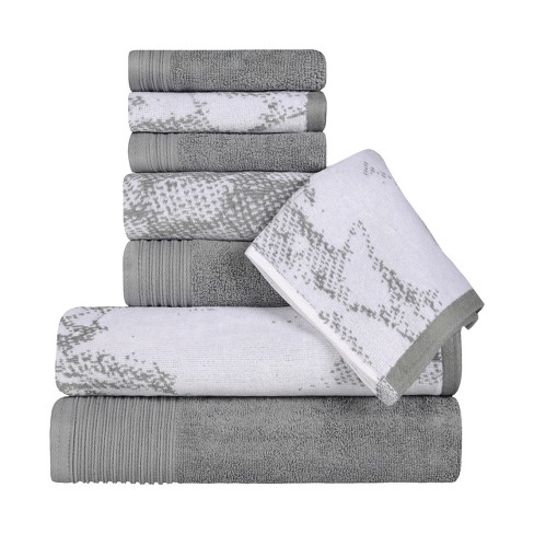 Blue Nile Mills 8 Piece Cotton Towel Set - 2 Pack Bath Towels For