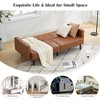 Garvee Convertible Sofa Bed, Adjustable Couch Sleeper Modern Faux Leather, Memory Foam Loveseat Sofa Bed, Couches for Living Room, Bedroom, Brown - 3 of 4