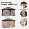 Gloweer Hardtop Gazebo, Outdoor Aluminum Frame Canopy with Galvanized Steel Roof, Permanent Metal Pavilion with Curtains and Netting - 4 of 4