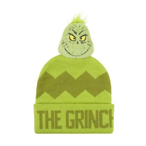 The Grinch Green Beanie With Plush Character Pom - 1 of 4