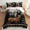 Boersma Snowy Forest Deer Comforter Set with 2 Pillowcases,Camo American Flag Twin Bed in a Bag Hunting Bedding Set for Teen Mens Bedroom Essentials - 3 of 4