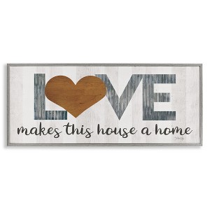 Stupell Industries Love Makes House a Home Motivational Family Phrase, 24" x 10" - 1 of 4