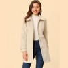 Allegra K Women's Peter Pan Collar Single Breasted Outwear Winter Buttoned Long Coat - 2 of 4