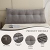 Bekrvio Velvet Headboard Wedge Pillow - Back Support Reading Cushion Bolster with Side Pocket, Removable Cover for Bed & Sofa - 2 of 4