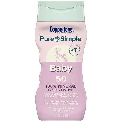 Coppertone Pure & Simple Baby Mineral Sunscreen - SPF 50 - 6 fl oz