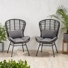 2pc Modern La Habra Chair with Iron and Plastic for Outside-Christopher Knight Home - 3 of 4