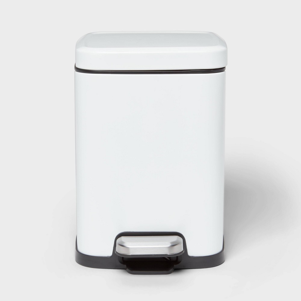 Photos - Waste Bin 4L Step Trash Can Stainless Steel White - Brightroom™