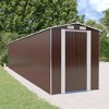 vidaXL Garden Shed Dark Brown Galvanized Steel Large Garden Shed - 2 of 4