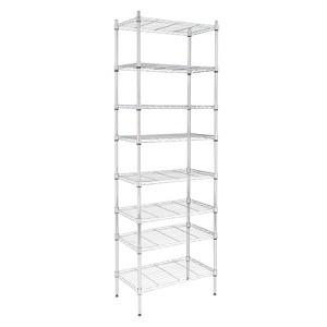 SEVOBAL Utility Storage Shelves Adjustable Steel Wire Rack Durable Design for Home and Commercial, Chrome, 24.4"*14.56"*10.62" - 1 of 4
