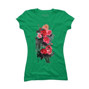 Junior's Design By Humans Blossoming By WhitePearl T-Shirt - 1 of 3