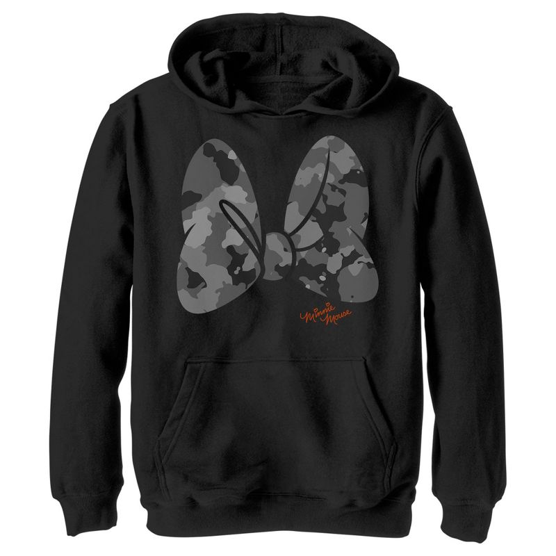 Boy's Disney Minnie Mouse Camo Bow Pull Over Hoodie, 1 of 5