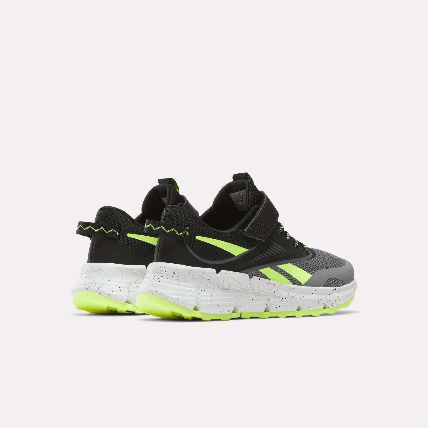 Детские кроссовки Reebok Zig Dynamica 6 Running Shoes Size 3 Grey 4/Black/Digital Lime, цвет: Серый — фото 3