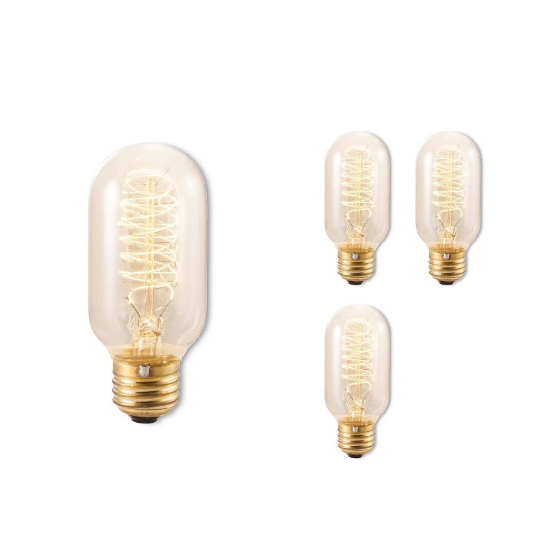 Bulbrite Set of 4 40W T14 Incandescent Dimmable Light Bulbs E26 2200K, 1 of 8