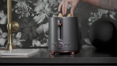 Stainless Steel 2-Slice Toaster with Copper Accents and Wide Slots