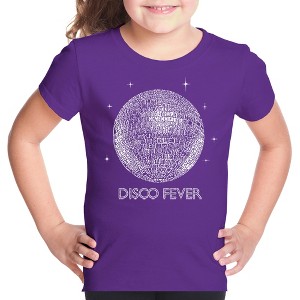 LA Pop Art Girl's Word Art T-shirt - Disco Ball - 1 of 4