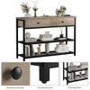 Console Table, Sofa Table, Industrial Entryway Table with 2 Drawers and 2 Tiers Shelf - 4 of 4