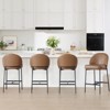Spruce&Spring Swivel Counter Bar Stool with Metal Frame, Set of 2, Brown, Black Legs - 3 of 4