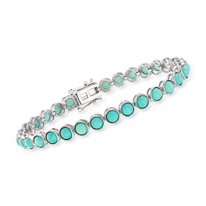 Ross-Simons Turquoise Tennis Bracelet in Sterling Silver - 1 of 3