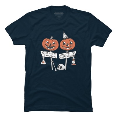 Men's Design By Humans Halloween Pathways By runcatrun T-Shirt