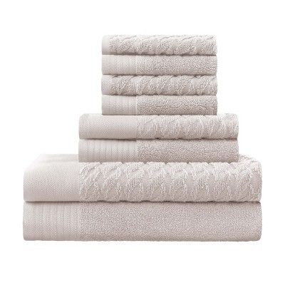 Premium Cotton Herringbone Medium Weight Bathroom Towel Set by Blue Nile Mills