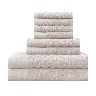 Blue Nile Mills 8 Piece Cotton Towel Set - 2 Pack Bath Towels For