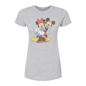 Women's - Disney - Mickey Minnie Hug Fitted Graphic T-Shirt - 1 of 3