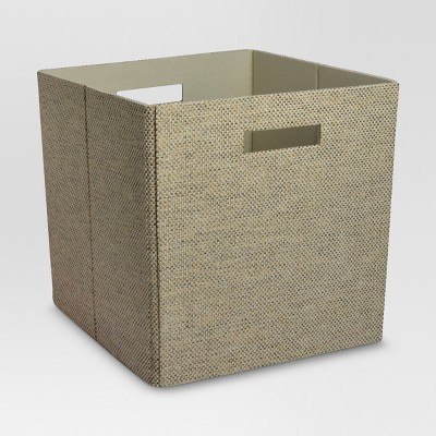 Threshold 13" Fabric Cube Storage Bin Brown 