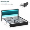 Aheaplus Platform Bed with Hidden Drawers, Storage Headboard, LED Light, and Charge Station - 4 of 4