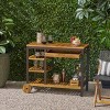 VYNXARIA Bar Cart and Wine Rack Weathered Black,Vintage Style Beverage Serving Cart with Locking Wheels - 2 of 4