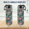 Mocamel Flamingo And Tropical Leaf Pattern Stainless Steel Mug With Straw And Lid For Home Office, Fitness And Gifts, Portable And Durable - 3 of 4