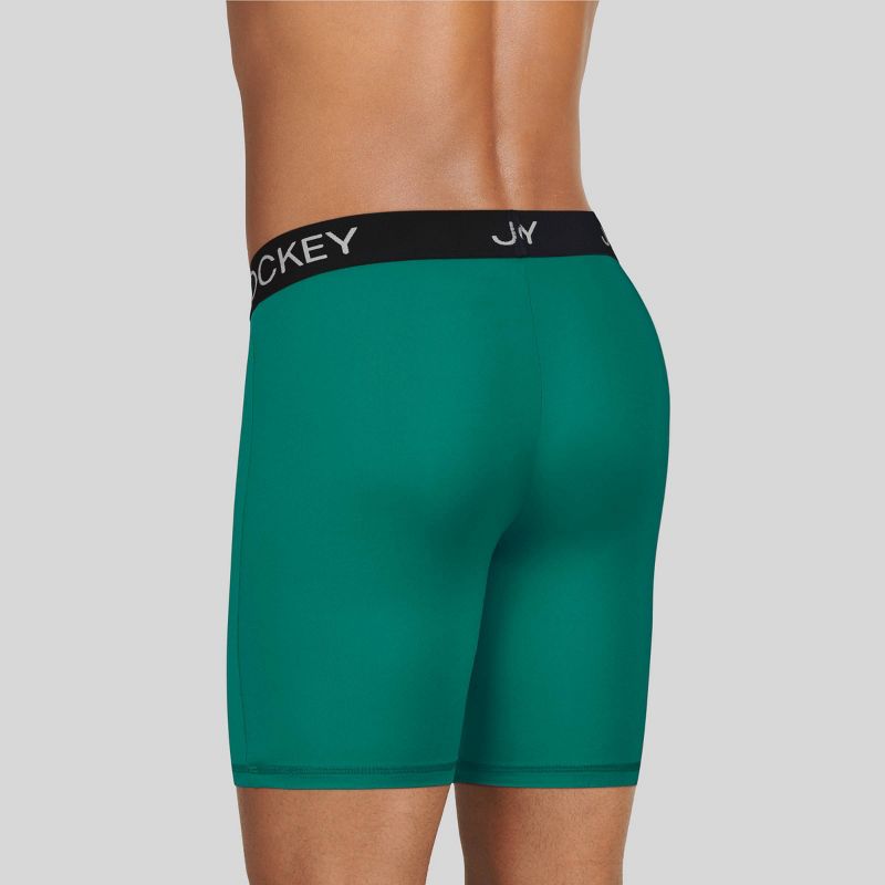 Jockey Generation™ Men's Microfiber Stretch Long Leg Boxer Briefs 3pk - Blue/Gray/Dark Teal Green, 6 of 7
