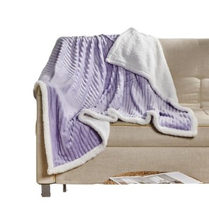 Plazatex Corduroy All Season Decorative Throw Blanket 50" x 60" Lilac - 1 of 4