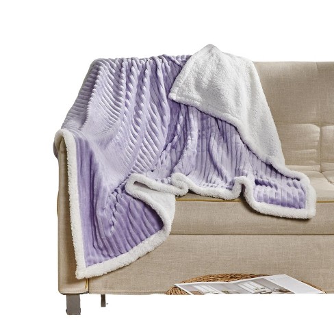 Plazatex Corduroy All Season Decorative Throw Blanket 50" x 60" Lilac - image 1 of 4