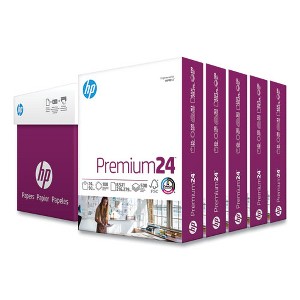 HP Papers Premium24 Paper, 98 Bright, 24 lb Bond Weight, 8.5 x 11, Ultra White, 500 Sheets/Ream, 5 Reams/Carton - 1 of 4