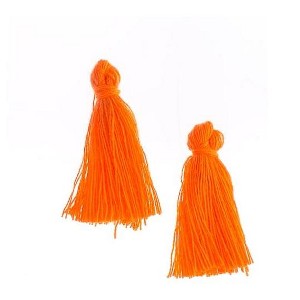 John Bead 1in Orange Cotton Tassels Ornament for DIY Crafts Party Decorations, 20pcs - 1 of 4