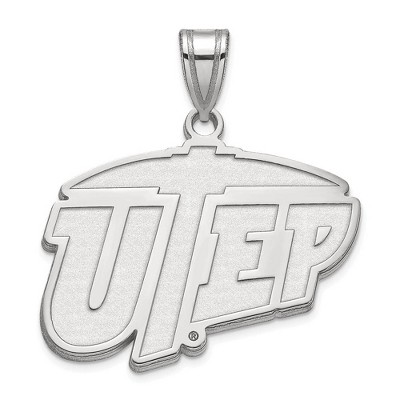 Black Bow Jewelry 10k White Gold Texas at El Paso Miners NCAA Large Pendant