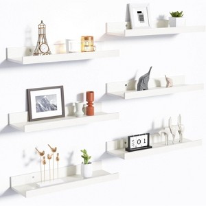 Attop Floating Shelves for Wall, Wall Shelves for Decor Storage Set of 6, Wall Mounted Wood Shelf for Bedroom, Living Room, Bathroom, Kitchen - 1 of 4