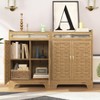 Vynxaria Coffee Bar Cabinet ¨C Modern Farmhouse Buffet with Drawer and Adjustable Shelf, Barn Door Storage for Kitchen, Dining Room, and Entryway. - 2 of 4