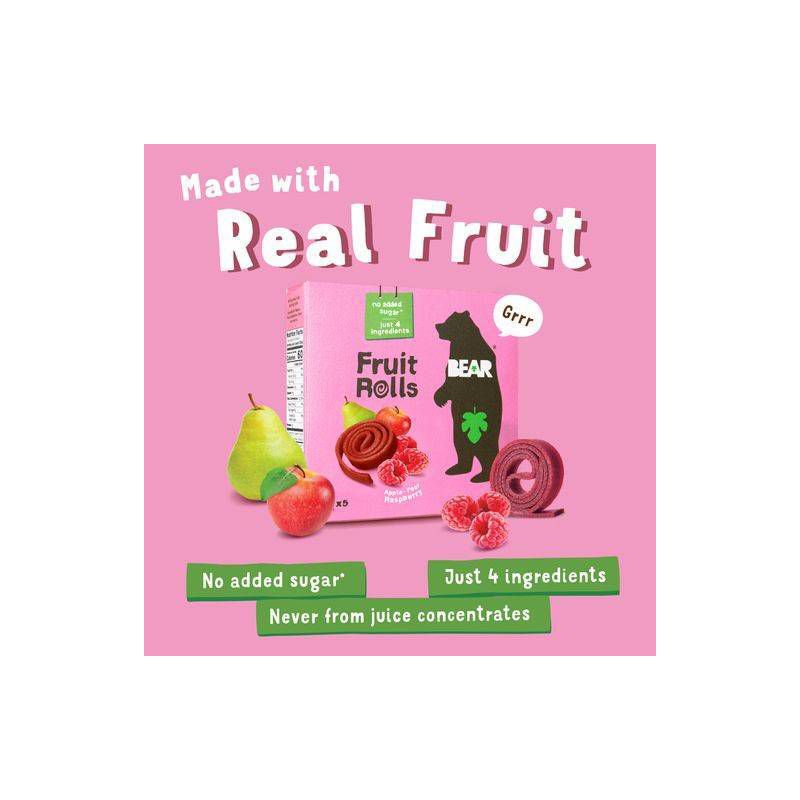 BEAR Raspberry Fruit Rolls - 5ct/3.5oz, 4 of 10
