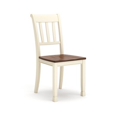 2pc Whitesburg Dining Room Side Chair Cottage White - Signature Design by Ashley: Hardwood Frame, Slat Back Design