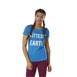 Reebok Womens CrossFit Graphic T-Shirt, Blue, Small - 1 of 4