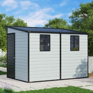 AMERLIFE 8x6x6 FT Resin Lean To Storage Shed with Floor, Lockable
