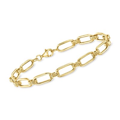 Ross-Simons 10kt Yellow Gold Paper Clip Link Bracelet