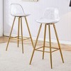 CAVINAS Bar Stools Set of 2, Upholstered Counter Height Bar Stool Chair with Footrest and Metal Legs for Pub, Living Room, Dining Room - 2 of 4