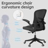 Sevobal Task And Office Chairs Ergonomic Office Chair, Lumbar Support And Flip Up Arms, Adjustable Height No Headrest, Black, 25.2"*20.7"*42.5" - 4 of 4