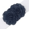 INSPIRE CHIC Women's Large Chiffon Rose Double-Flower Elastic Stretch Wide Corset Waist Belt 1 Pc - 2 of 4
