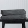 Plush Cotton Ribbed Checkered Border Medium Weight Towel Set by Blue Nile Mills - image 2 of 4