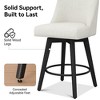 Vipbear Counter Height Bar Stools Set of 2,Swivel Barstools with Back and Wood Legs, Upholstered Bar Chairs, 26" H Kitchen Island Home Bar - 4 of 4